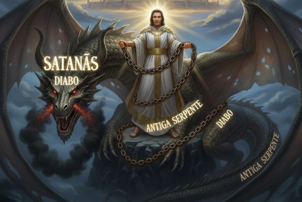 2. Ele prendeu o Dragão, a antiga Serpente, que é o Diabo, Satanás e o amarrou por mil anos.(Apocalipse, 20)