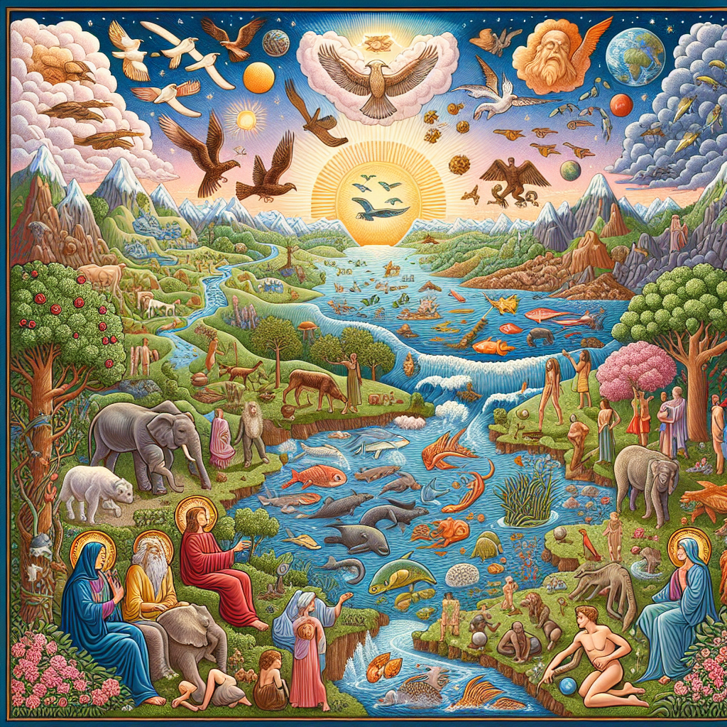 Illustration of Gênesis 1 explicado: como Deus criou o mundo em 7 dias