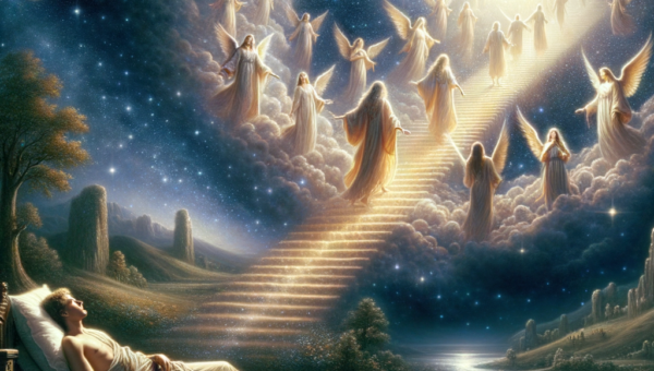 Illustration of Gênesis 28 explicado: significado do sonho da escada de Jacó