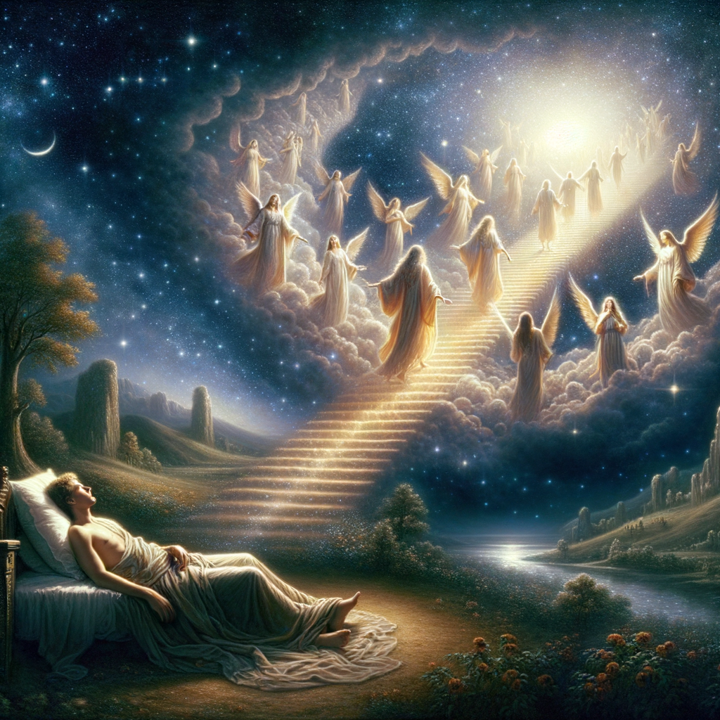 Illustration of Gênesis 28 explicado: significado do sonho da escada de Jacó